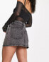 Signature 8 embellished mini skirt in wash black