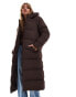 Threadbare 2 in 1 zip off longline gilet and puffer coat in brown