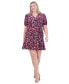 Plus Size Floral-Print Ruched Dress