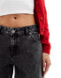 Dr Denim Hill relaxed fit low waist wide straight leg jeans in marble black wash