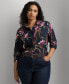 Plus Size Long-Sleeve Floral Shirt