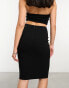 ASOS DESIGN tailored bengaline skirt in black