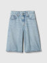 Kids Mid Rise Longline Denim Shorts