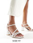 New Look Wide Fit block heel sandal with multistrap detail in white