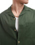 ASOS DESIGN relaxed revere shirt with back placement print in green