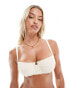 ASOS DESIGN Fuller Bust Emily rib underwired bikini top in ecru