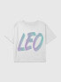 Kids Leo Zodiac Graphic Boxy Crop Tee