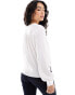 ASOS DESIGN long sleeve blouse with pocket detail in ivory