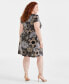 Plus Size Printed Round-Neck Short-Sleeve Dress