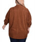 Plus Size Long Sleeve Corduroy Shirt Jacket