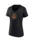 Women's Black Atlanta United FC Evergreen Logo V-Neck T-Shirt