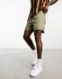 ASOS DESIGN wide cargo shorts in mid length in khaki