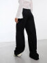 ASOS DESIGN wide leg dad trouser in black