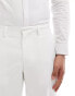 ASOS DESIGN slim linen look suit trousers in off white