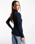 JDY roll neck top in navy