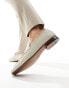 Walk London Capri Saddle Loafers In Off White Leather