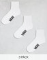 Vans 3 pack classic ankle socks in white