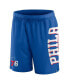 Men's Royal Philadelphia 76ers Post Up Mesh Shorts