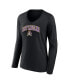 Women's Black ECU Pirates Evergreen Campus Long Sleeve V-Neck T-shirt