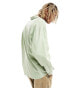 Reclaimed Vintage long sleeve oversized washed shirt with embroidery in green