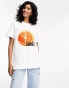 ASOS DESIGN oversized t-shirt with orange graphic in white