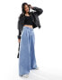 ASOS DESIGN wide leg pleated jeans in vintage wash