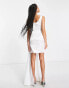 Yaura Bridal sweetheart satin drape mini dress in ivory