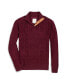 Men's Organic Mock Neck Cable Button Sweater with Flecks