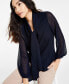 Women's Tie-Neck Sheer-Long-Sleeve Blouse, Created for Macy's