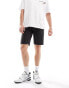 River Island straight fit denim shorts in black