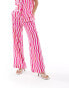 Mango wave stripe co-ord trousers in pink