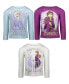 Girls Frozen Princess Anna Elsa 3 Pack T-Shirts to