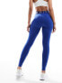 Gym King Impact branded tape leggings in blue