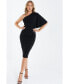 Women's Scuba Crepe One Shoulder Midi Dress