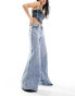 Noisy May wide leg jeans in light wash denim