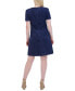 Women's Jewel-Neck Short-Sleeve Textured Shift Dress