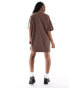 COLLUSION mini t-shirt dress in brown wash