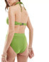 Vila high waisted bikini bottom co-ord in vibrant green