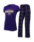 Женская пижама Concepts Sport womens Purple, Black Baltimore Ravens Plus Size Badge T-shirt and Pants Sleep Set