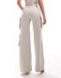 Aria Cove denim look wide leg pocket detail trousers co-ord in light grey