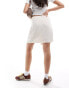 Object linen touch mini wrap skirt in cream