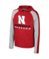 Big Boys Scarlet Nebraska Huskers Ned Raglan Long Sleeve Hooded T-shirt