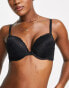 Lindex Linnea lace maximum push-up effect plunge bra in black