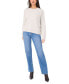 Women's Crewneck Drop-Shoulder Button-Trim Sweater