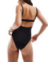 ASOS DESIGN moulded underwired swimsuit in black