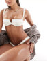 Free Society underwire bikini top in off white crinkle