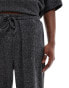 ASOS DESIGN co-ord heavyweight premium baggy trousers with brushed rib in charcoal