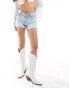 ONLY Pacy high waisted rhinestone denim short in light wash