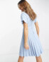 Closet London wrap front pleated mini dress in powder blue