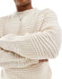 Brave Soul relaxed fit texture knit jumper in oatmeal